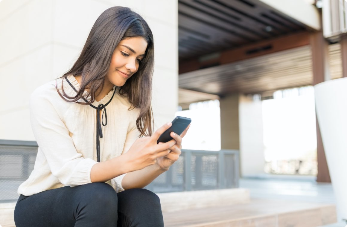 A woman on a mobile phone