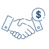 icon handshake upfront income
