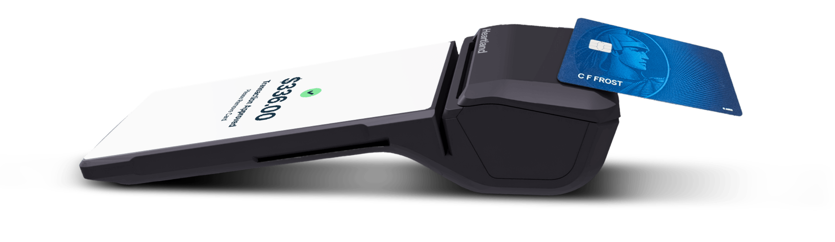 Credit card tapping onto Heartland Mobile POS