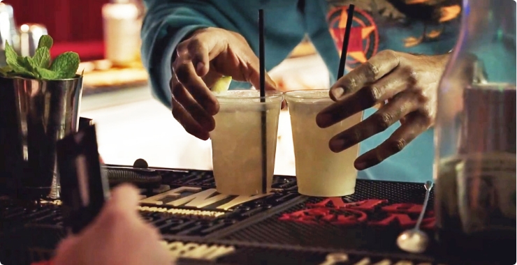 Serving drinks